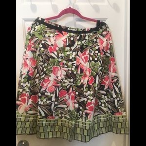 Talbots 100% cotton floral skirt